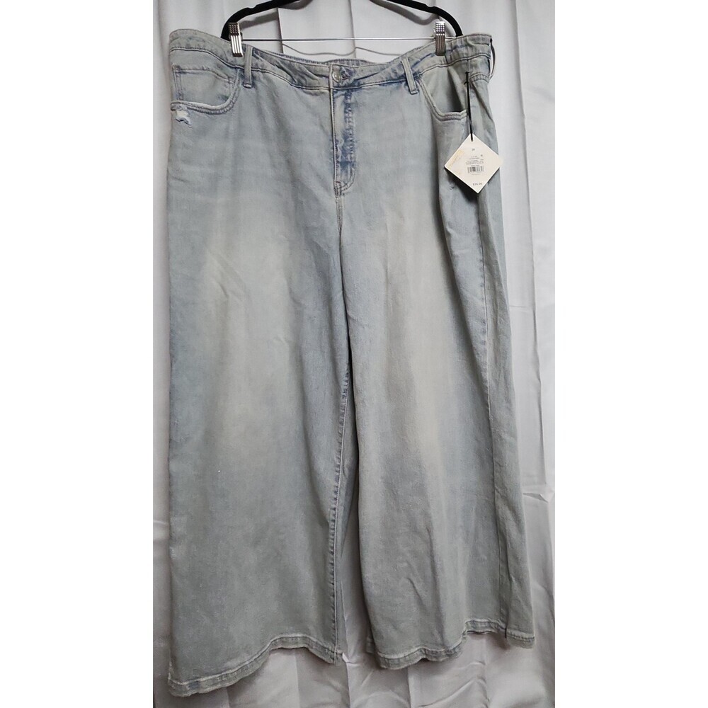 AVA & VIV Women's Plus Size 26 Wide Leg Stretch Jeans High Rise Relaxed Fit